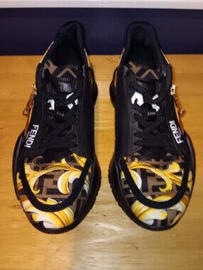 Fendace Rare Fendi Versace Colab Zucca Sneakers Size 7